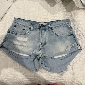 One Teaspoon Bandit Shorts Blue Denim